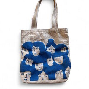 Artsy Feminist Women Faces Canvas Tote Bag – Indie Minimalist Style